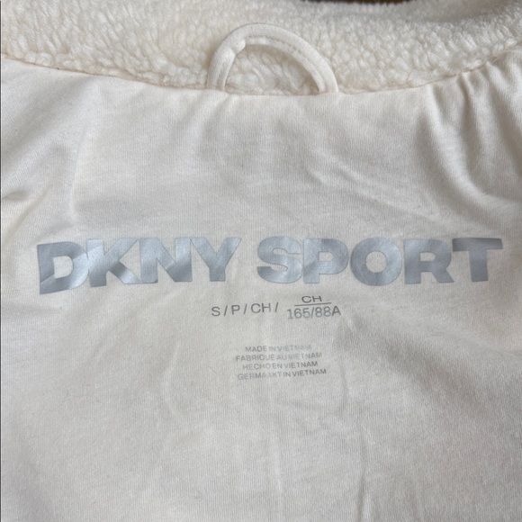 DKNY Cream Sherpa Zip Jacket - Picture 10 of 10